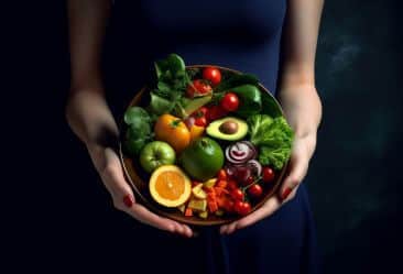 a picture of a bowl fill with plant-based food for a plant-based diet